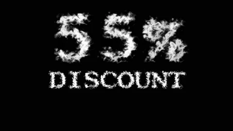 55% discount cloud text effect black isolated background Stock Footage 139640334