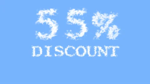 55% discount cloud text effect sky isolated background Stock Footage 139640337