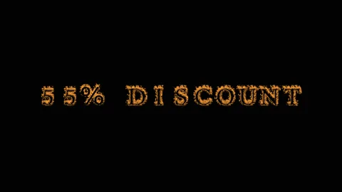 55% discount fire text effect black background Stock Footage 136314519