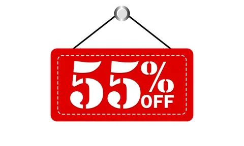 55% Off Discount Sign 스톡 일러스트