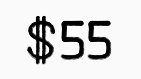 55 Dollar Hand Drawn Animation  For Finance Currency Money Business Concept Stock Footage 306295598