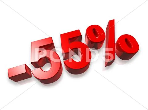 55% fifty five percent Stock Illustration