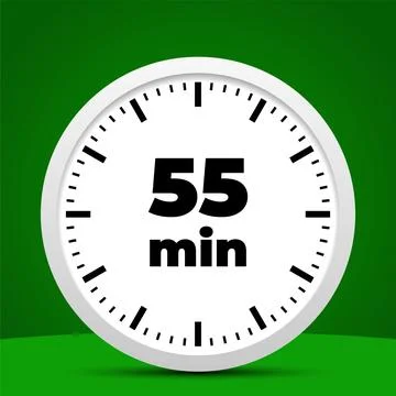 55 minute time clock countdown number icon design Stock Illustration