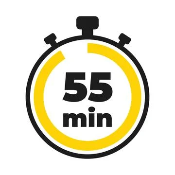 55 minute time clock countdown number icon design Stock Illustration