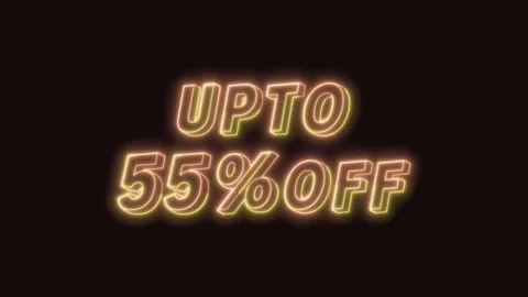 Up To 55% Off Neon Text Seamless Loop with Black Background 4K Video stock 311433267