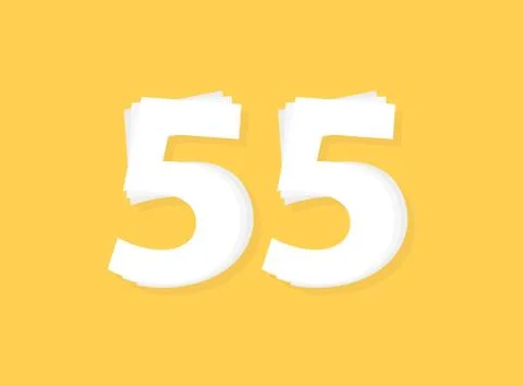 55 Number vector, modern layers design font. Eps10 illustration Stock Illustration