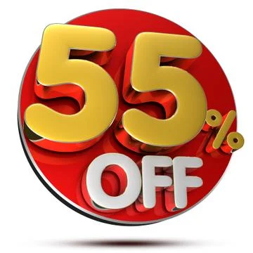 55 percent off 3D. Stock Illustration