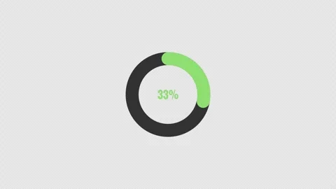 55 Percent Circular Pie Chart Progress Animation with Transparent Background Stock Footage 339583031