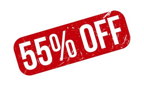 55% Off Rubber Stamp. Red 55% Off Rubber Grunge Stamp Seal Vector Illustratio Stock Illustration