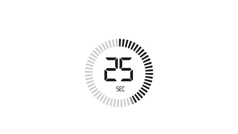 The 55 second, stopwatch icon. Stopwatch icon in flat style, timer on on color Stock Footage 151538484
