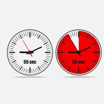 55 seconds clock icon Stock Illustration