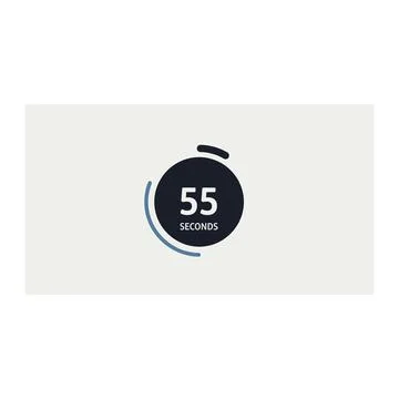 55 seconds timer with circular progress loading bar illustration Illustrazione stock