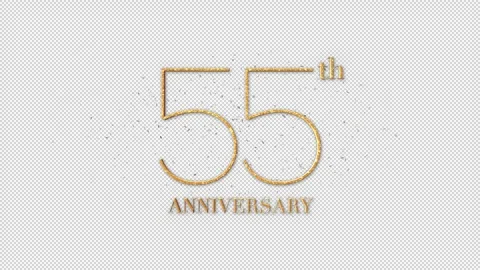 55 th Anniversary Text, Alpha Channel Stock Footage 264961837
