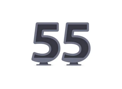 55 vector number design. For logo, brand label, design elements, corporate id Illustrazione stock