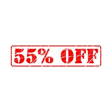 55% off on white background. fifty five Percent Off Promotional Advertising B Stock Illustration