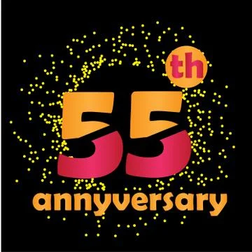 55 Year Anniversary Vector Template Design Illustration - Vector Stock Illustration