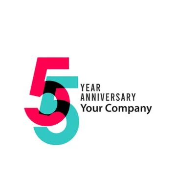 55 Year Anniversary Vector Template Design Illustration Stock Illustration