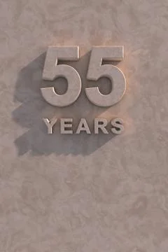 55 years 3d text Stock Illustration