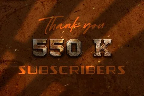 550 K  subscribers celebration greeting banner with Rustic Design Stock Illustration