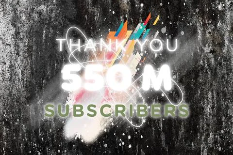 550 Million  subscribers celebration greeting banner with  Gleam Design Stock Illustration