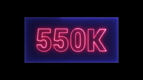 550k animation neon text effect video motion on black background. 500k Foll.. Stock Footage 327756654