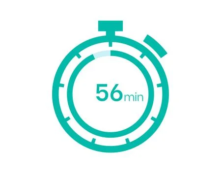 56 minutes timer icon, 56 min digital timer. Clock and watch, timer, countdow Stock Illustration