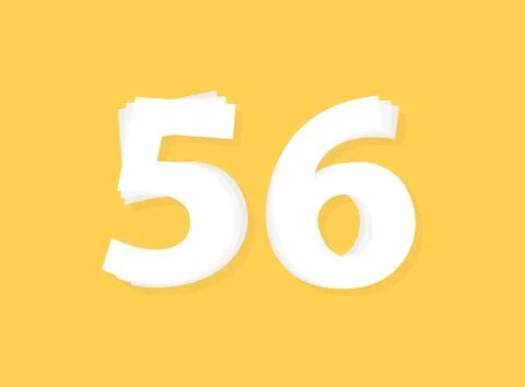 56 Number vector, modern layers design font. Eps10 illustration Stock Illustration