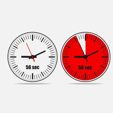 56 seconds clock icon Stock Illustration