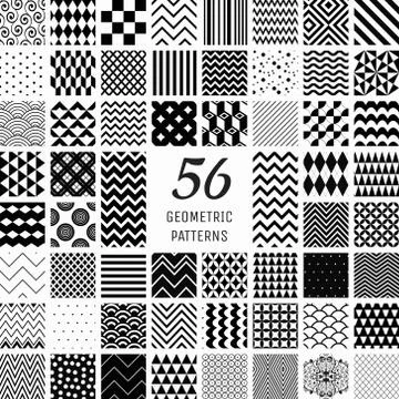 56 Vector Geometric Seamless Patterns Stock Illustration