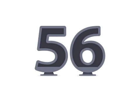 56 vector number design. For logo, brand label, design elements, corporate id Illustrazione stock