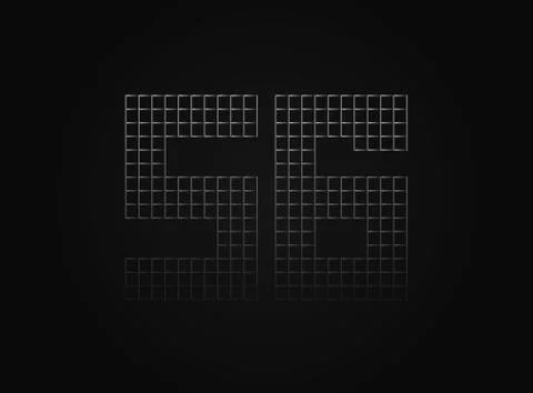 56 vector number made of metal chain link fence. For logo, brand label, desig Stock Illustration