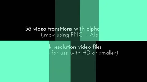 56 Video Transitions In 4K With Alpha Channel Stock After Effects