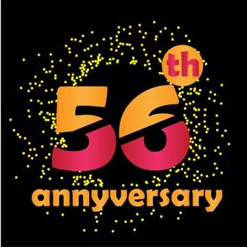 56 Year Anniversary Vector Template Design Illustration - Vector Stock Illustration