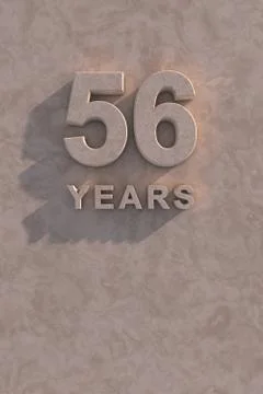 56 years 3d text Stock Illustration
