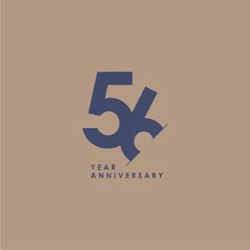 56 Years Anniversary Vector Template Design Illustration Stock Illustration