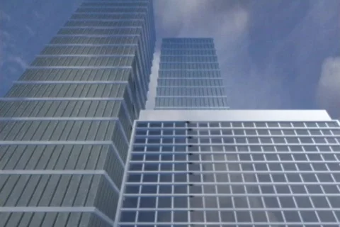 5602 Sky scrapers clouds  Stock Footage 707910