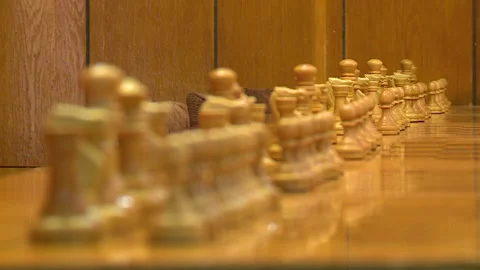 5/7 Close-Up Chess Boards And Chess Pieces Tournament Game Stock Footage 212950424