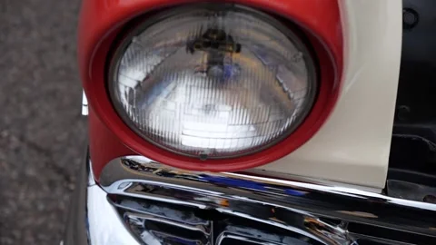 57 Ford Headlight Stock Footage 206843789