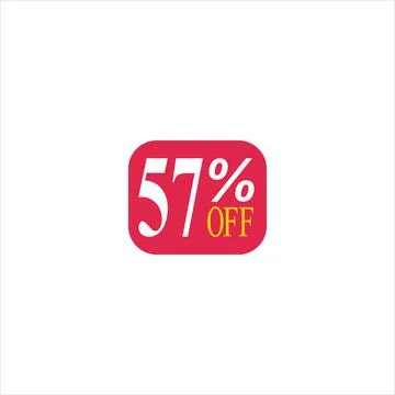 57 offer tag discount vector icon stamp on a white background 스톡 일러스트
