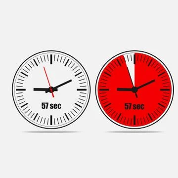 57 seconds clock icon Stock Illustration