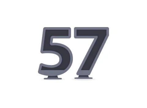 57 vector number design. For logo, brand label, design elements, corporate id Stock Illustration