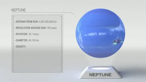 57 Virtual planets with description.  Neptune planet. Stock Footage 12314312