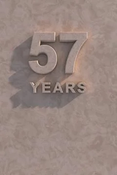 57 years 3d text Stock Illustration