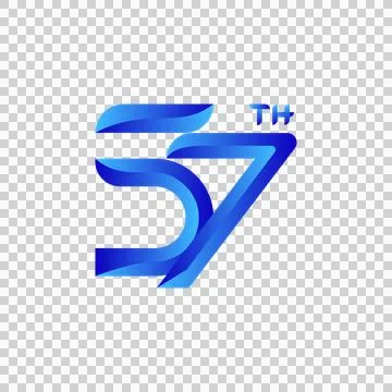 57th anniversary logo gradient blue template number concept Illustration