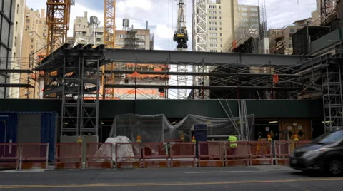57th Street Cranes Stock Footage 55028722