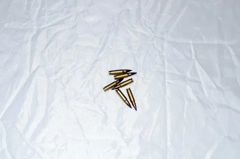 57x28 bullets on white background Stock Photos