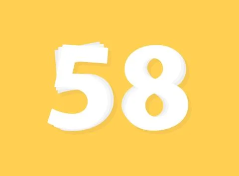 58 Number vector, modern layers design font. Eps10 illustration Stock Illustration