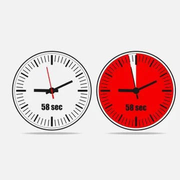 58 seconds clock icon Stock Illustration