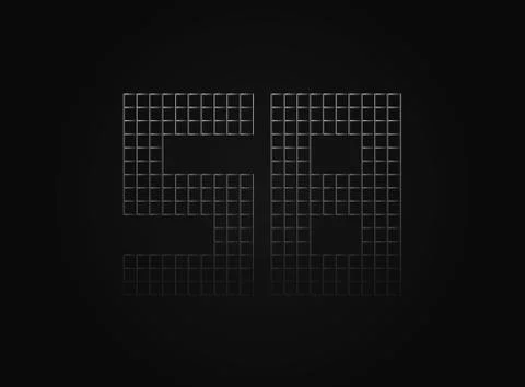 58 vector number made of metal chain link fence. For logo, brand label, desig Illustrazione stock