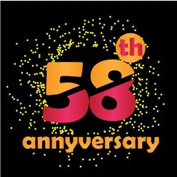58 Year Anniversary Vector Template Design Illustration - Vector Stock Illustration